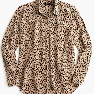 J. Crew Tan and Black Leopard Print Shirt